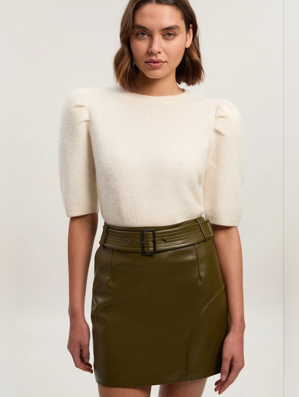 Karen Millen Faux Leather Mini Skirt Size 8 US